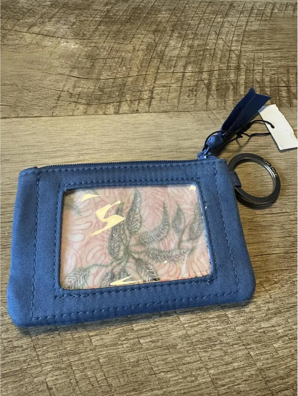 Vera Bradley Blue Embroidered Bird Keychain Wallet NWT - Picture 4 of 4